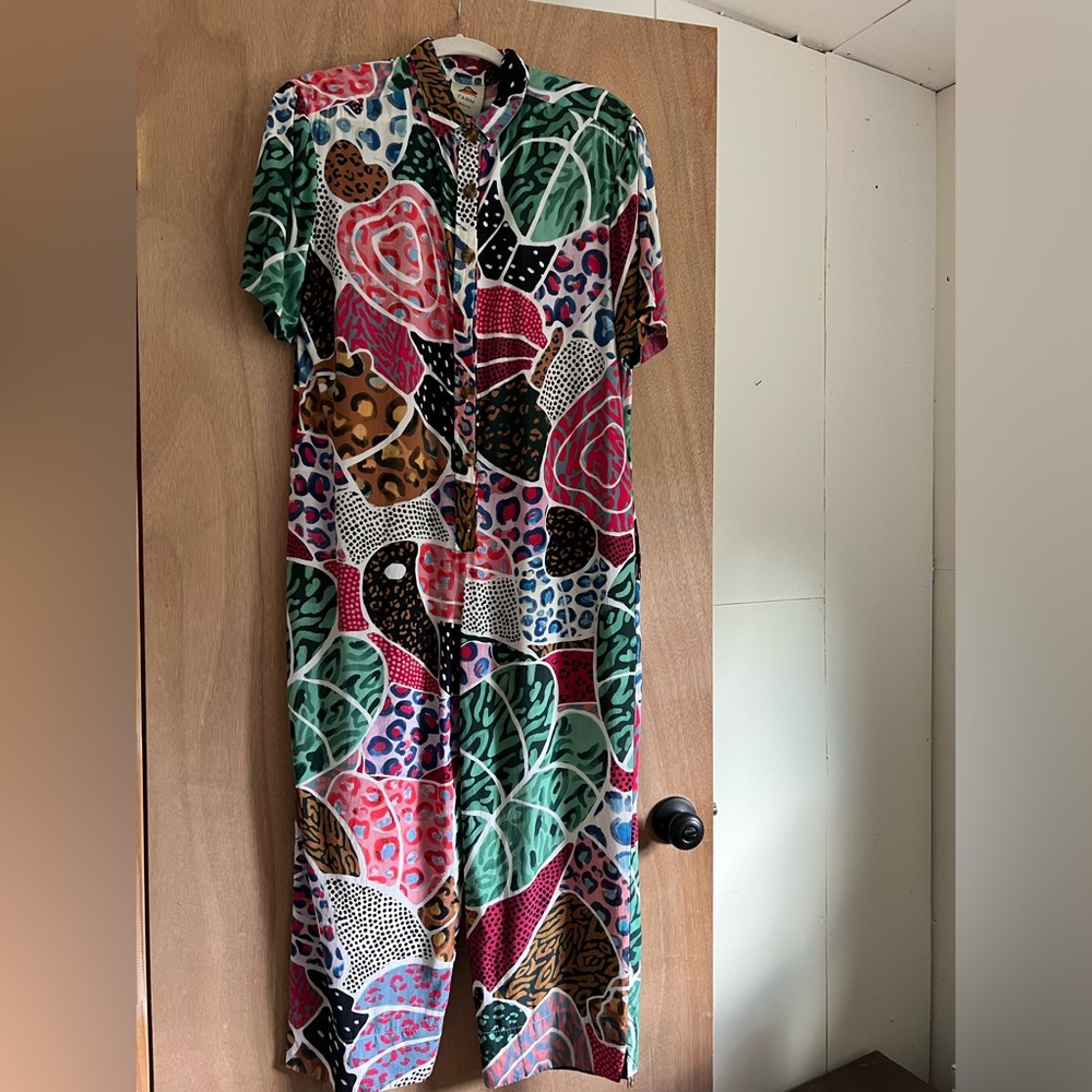 Farm Rio Onca Patchwork Jumpsuit